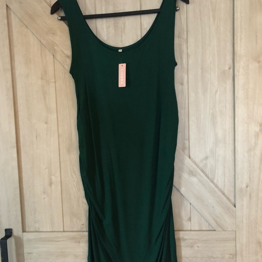 NWT Hunter Green Midi Maternity Dress